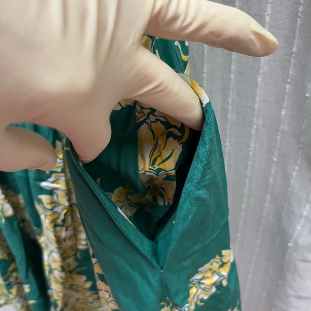 Trashy Diva Green Floral Midi Dress with Yellow Blossom Print size 12 - Picture 6 of 7